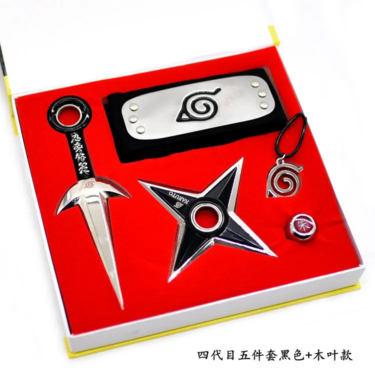 Konoha Naruto bandeau feuille de métal Village Kunai plastique Ninja Shuriken ensemble de Cosplay Ninja Naruto pour Kakashi et autres rôles 