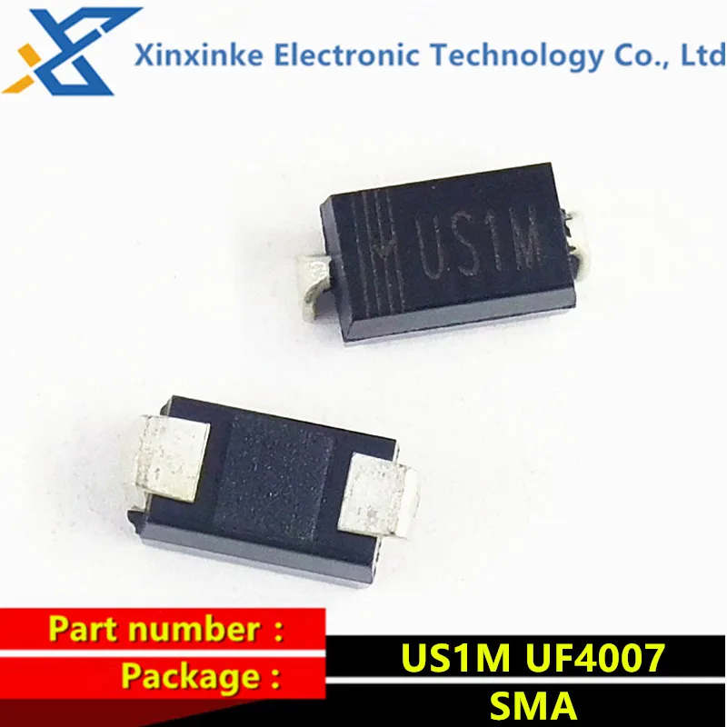 

100Pcs US1M UF4007 1000V/1A SMA HER107 Rectifier Fast Recovery Diode