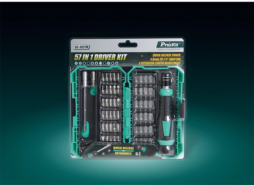 Pros'kit SD-9857m многофункциональная 57 в 1 компьютерная Прецизионная отвертка набор ремонтных инструментов разборка мобильного телефона