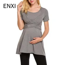 ENXI Moms; Модальная одежда с короткими рукавами для беременных; летняя футболка для беременных; топы для кормящих женщин