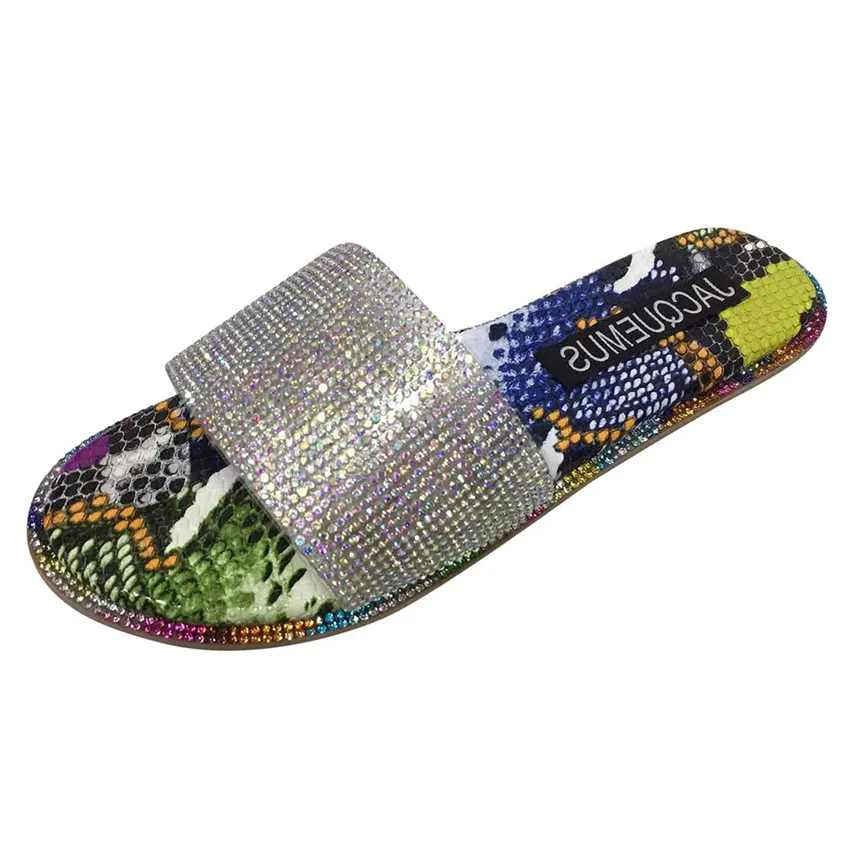 

Womail Women Slipper Summer Outdoor Womens Snake Print Flats Open Toe Light Shoe Women Slippe Home Casual Beach Walk Slippers