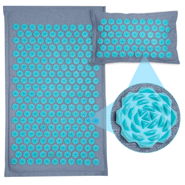 Nature Linen Coconut palm Massage Yoga mat sport pillow mat with bag Lotus Spike Acupressure Mat