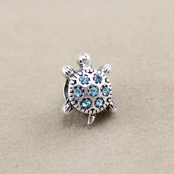 

August crystal tortoise charms diy bead bangle pendant diy fit pandora bracelet & necklace fashion accessories for women gift