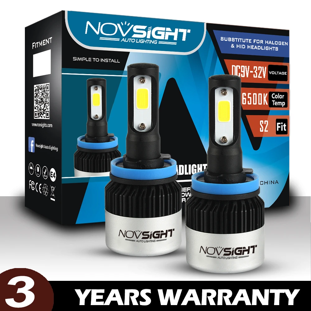 NOVSIGHT H4 H7 светодиодная лампа H1 H11 Hb3 9006 9005 12 В 6500k 9000LM H8 H9 противотуманная для