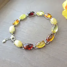 Озеро серебро инкрустированный эллиптический Натуральный Янтарный жемчужный браслет Jin Po fire blood Янтарный Желтый пчелиный воск качественные товары в продаже