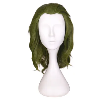 

QQXCAIW Short Green Wig Joker Movie Clown Batman Joker Cosplay Halloween Costume Heat Resistant Synthetic Hair Wigs