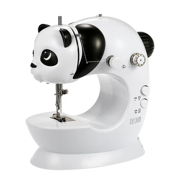 

Decdeal Mini Panda Sewing Machine Electric Speed Adjustable Pedal Sewing Machine LED Light DIY Sewing Accessories Kit AC100-240V