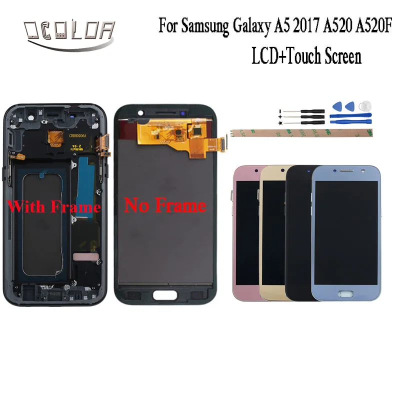 Ocolor для samsung Galaxy A5 2017 lcd A520 A520F ЖК дисплей и сенсорный экран с отдельной рамкой Amoled 5