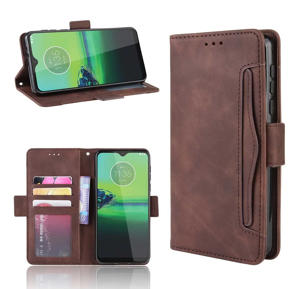 

Leather phone case for Motorola moto one Macro E6 play / G8play / G8 plus back Cover Flip card wallet with stand Retro Coque