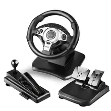900 Degree Motor Vibration Driving Sport Gaming Racing Wheel with Responsive Gear and Pedals for PC
