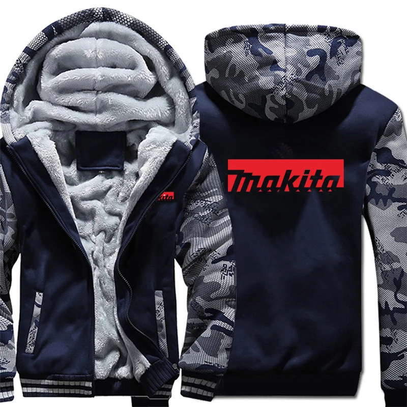 Winter Jacket Sweatshirts Hoodies Camouflage-Sleeve Makita Coat Pullover New
