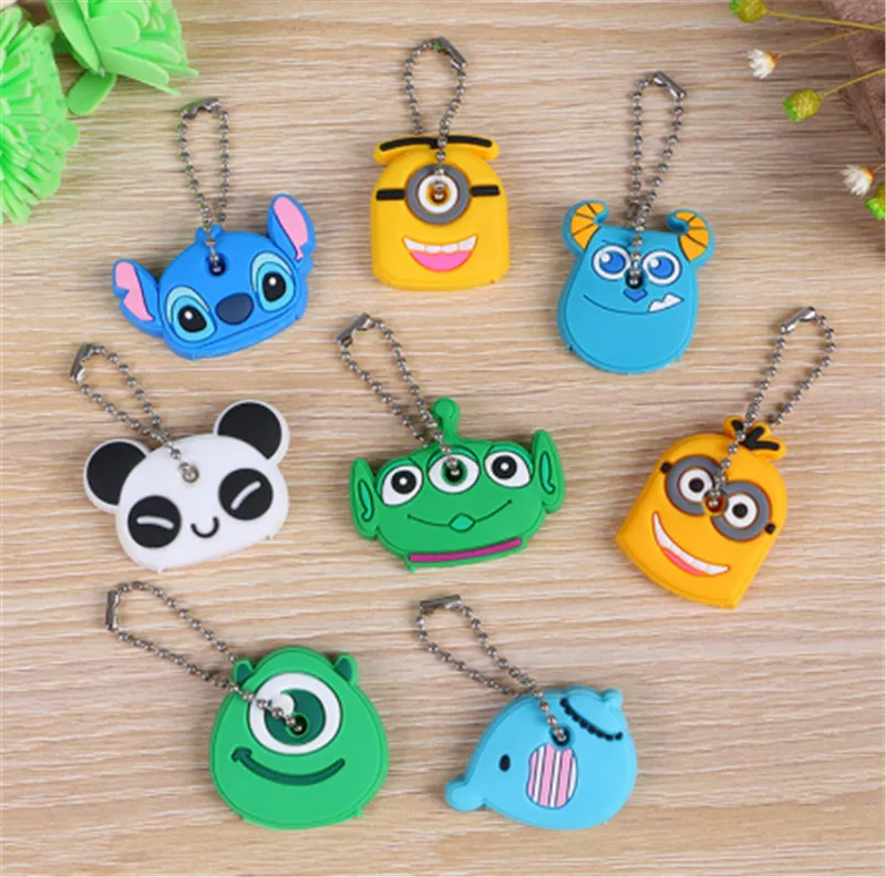 Key Holder Cartoon Silicone Protective key Case Cover For keys Cute Creative PVC Soft Keychain Ornament Pendant