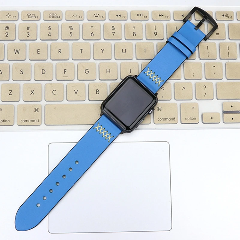 Ремешок из натуральной кожи для Apple watch 5 4 band 44 мм 40 мм Iwatch 3 2 1 band 42 мм 38 мм браслет шаблон часы ремешок аксессуары