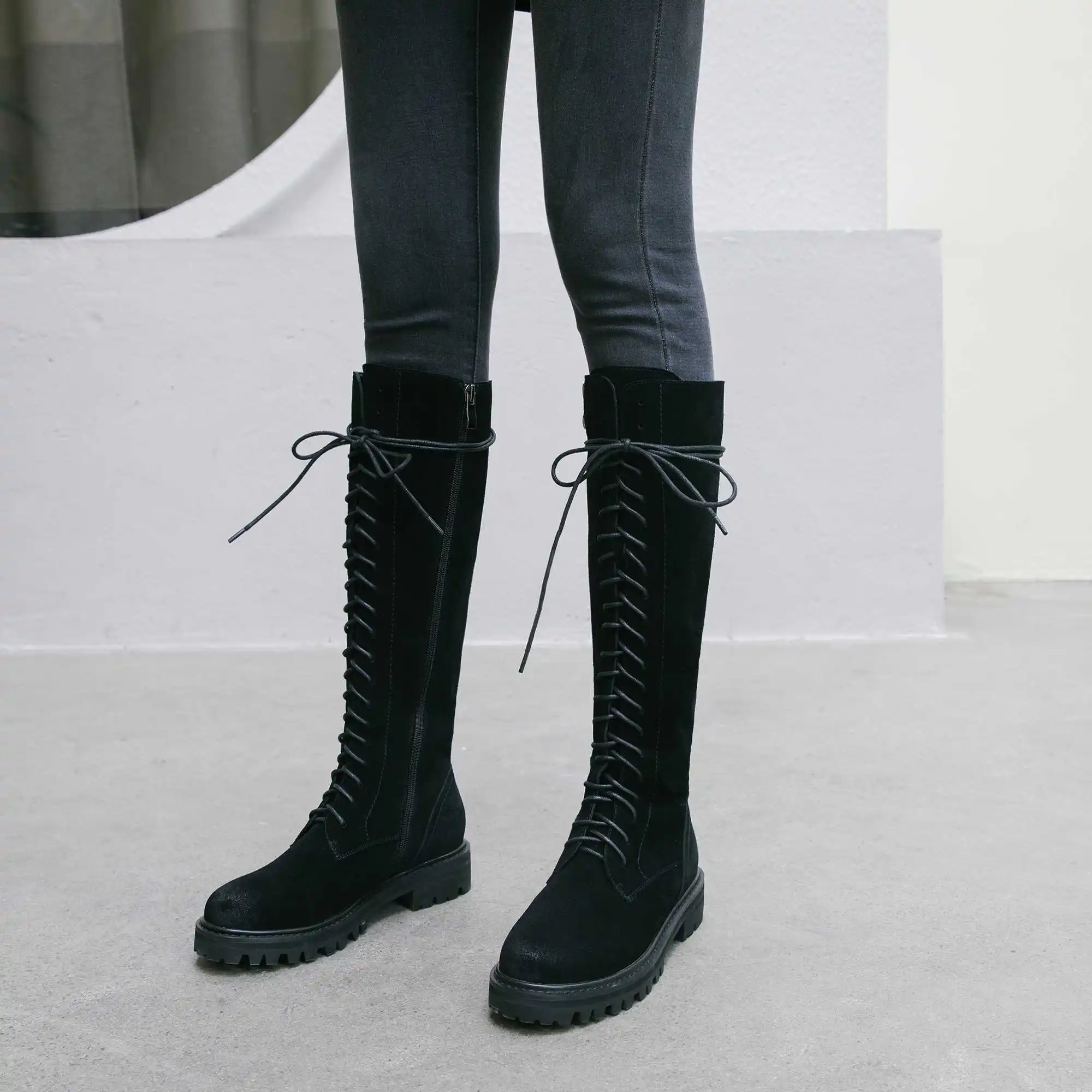 vintage style knee high boots