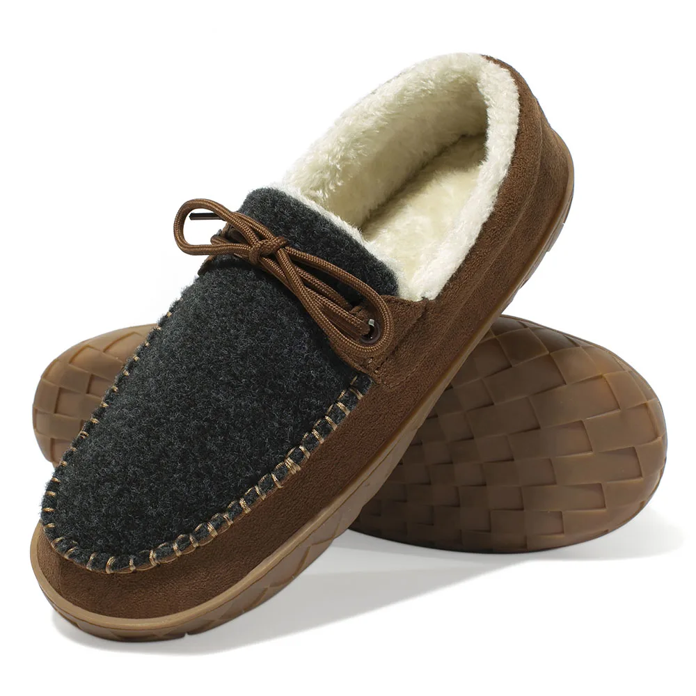 Zapatillas de deporte de invierno para hombre, zapatos informales mocasines para mantener el calor, calzado de piel gruesa para nieve, calzado de para exteriores|Mocasines| - AliExpress