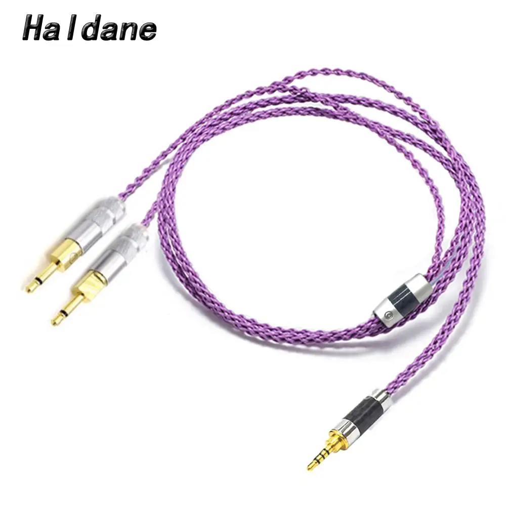 Haldane HIFI 8Cores x19x0 08mm Silver Plated Headphone Replacement Cable Upgrade Cable for HD700 HD 700 M1060 M1060c Headphones
