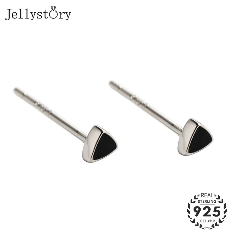 Jellystory 925 сережки из стерлингового серебра с креативным обсидиан драгоценный