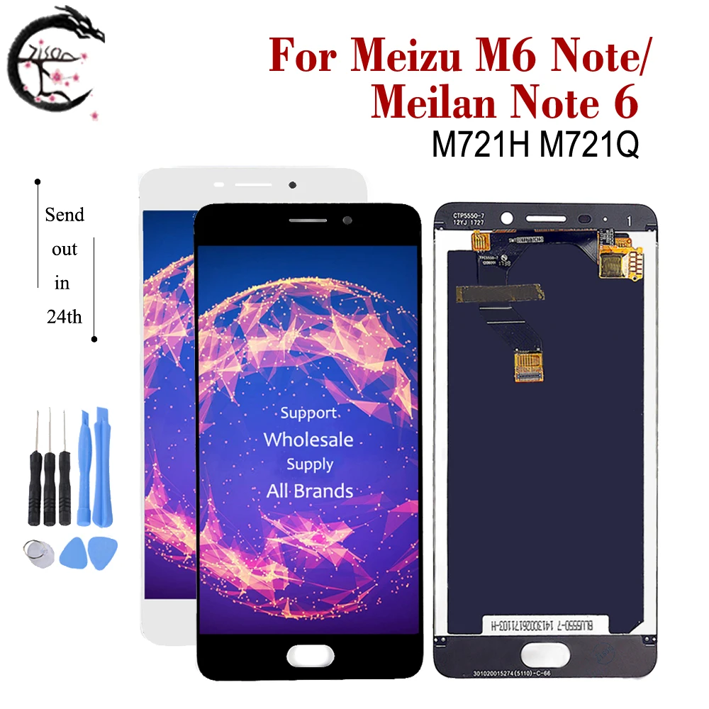 ЖК дисплей 5 дюйма с рамкой для Meizu M6 Note LCD M721H M721Q Meilan 6 протестированный