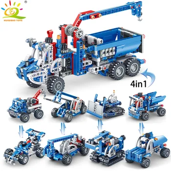 

TOYS 556pcs 4in1 Creator Engineer Forklift Tow Truck Technic Gears Science Brick for Children Building Blocks