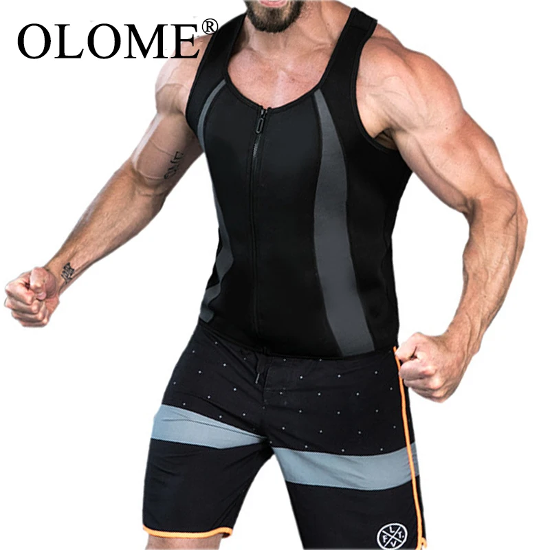 На молнии для мужчин поясной тренировочный жилет для похудения и похудения черный shapжилет для похудения, формирующий корсеты
