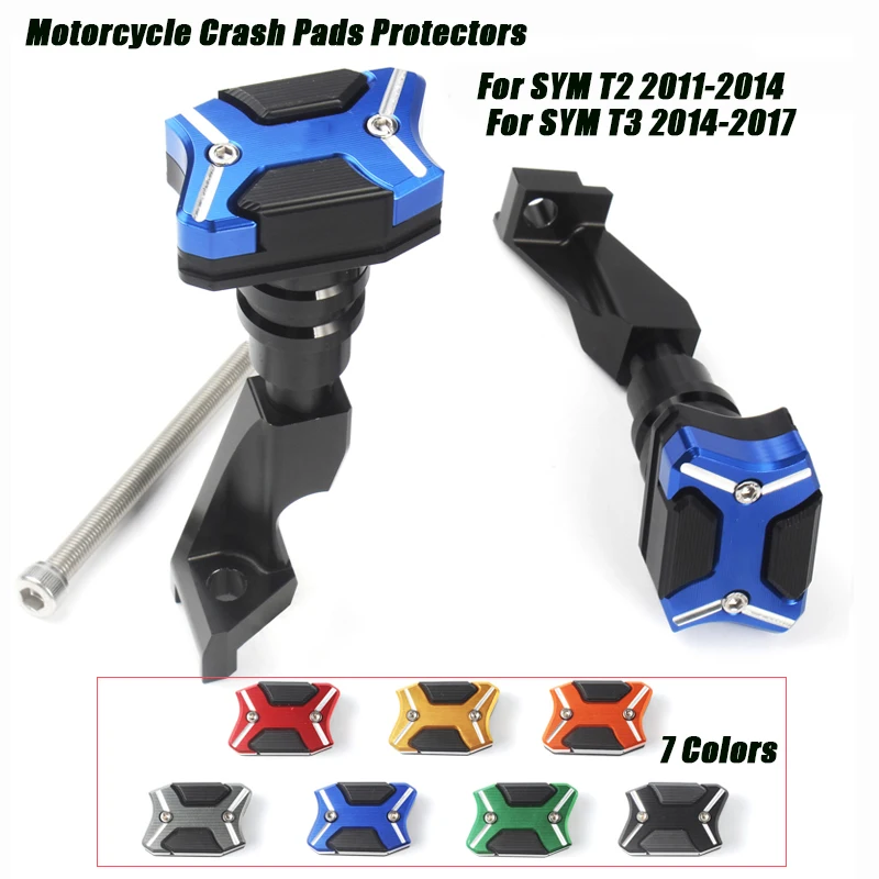 for SYM T2 2011-2014 T3 2014-2017 Motorcycle Escape Crash Pads Protectors CNC Titanium Alloy Set Silp on | Автомобили и мотоциклы