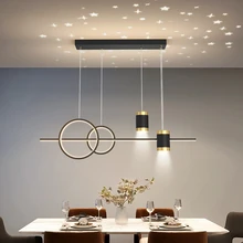 

Modern New Led Chandelier Creative Gold Black Ceiling Pendant Light 3 Color Dimming Track Lights Lamp Coffee Tables Living Room