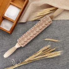 Рождественская деревянная Скалка Снежинка Лось резная рельефная Скалка Печенье Тесто Ролик Rouleau Patisserie мотив