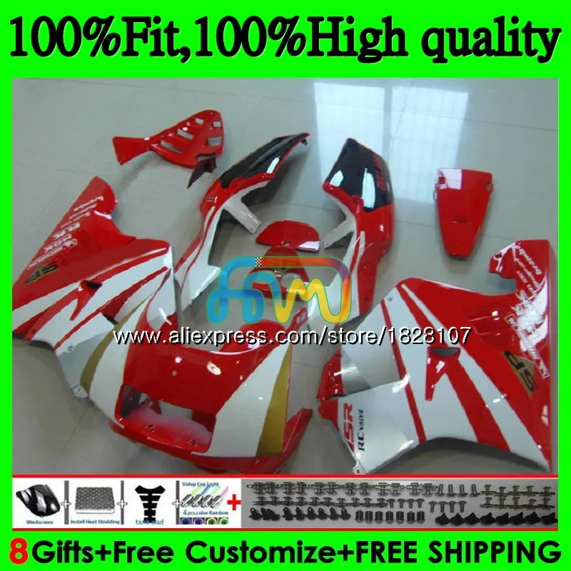 Литья под давлением для HONDA MC28 NSR250R 94 95 96 97 99 86BS. 40 СМП 250 250R NSR250 R 1994 1995 1996 1997 1998 1999 обтекатель, цвет красный, белый - Цвет: No. 1