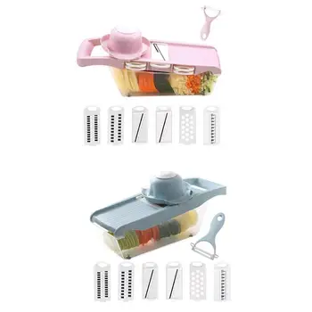 

7-in-1 Multi-function Wheat Straw Cutting Machine Carrot Vegetable Radish Slicer Peeler Grinder Cooking Kitchen Tool Accessories