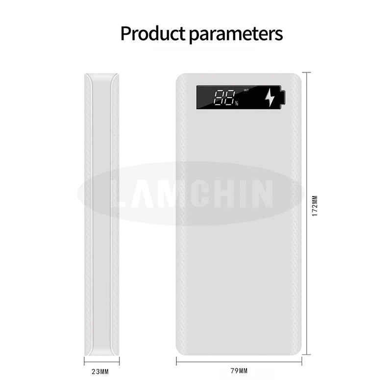 Тип C USB Батарея коробка Зарядное устройство чехол 8*18650 5V Dual USB Автомобильное зарядное устройство Мощность внешнего аккумулятора для IPhone11 X samsung S10 плюс с розничной посылка