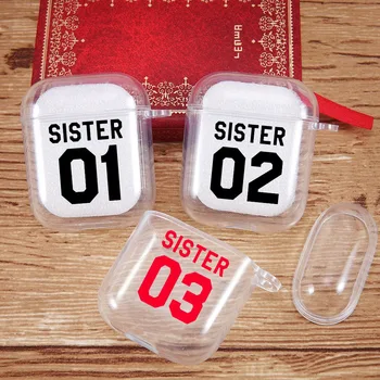

Best FRIENDS Bff Sister Earphone Case for Airpods 2 1 Sister 01 02 03 Earphone Case Soft TPU Clear Cover Airpods Cover