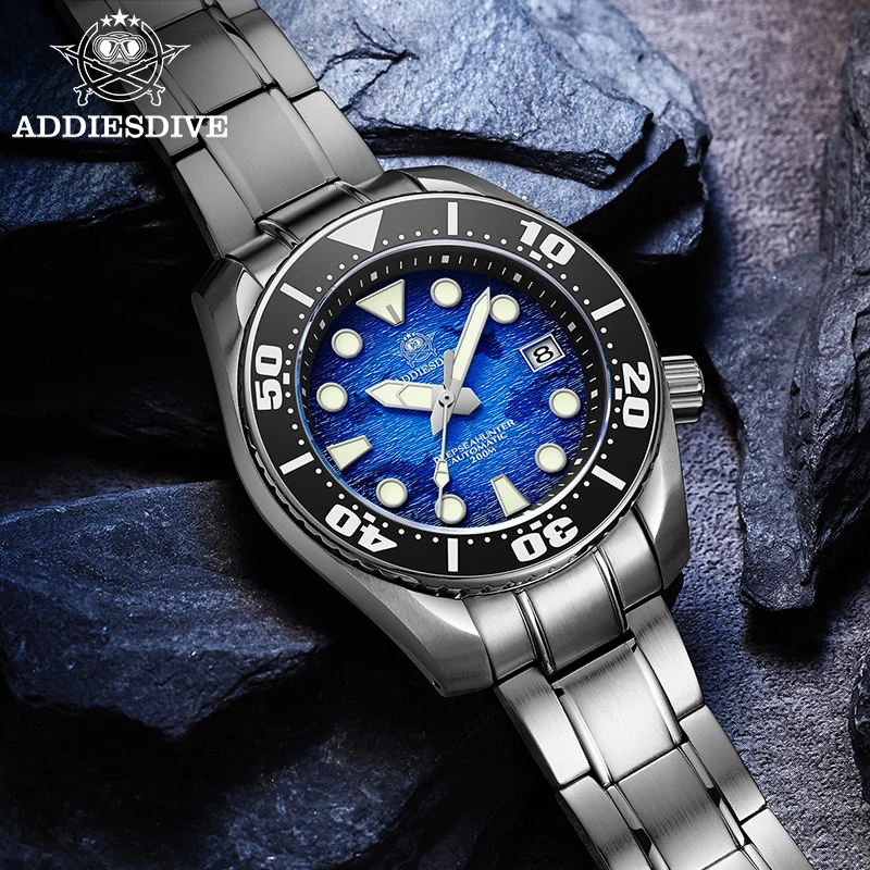 Orologio da polso da uomo in acciaio inossidabile Addies Dive AD2102  quadrante blu scuro orologio Super luminoso 200m orologi automatici NH35 da  immersione|Sports Watches| - AliExpress