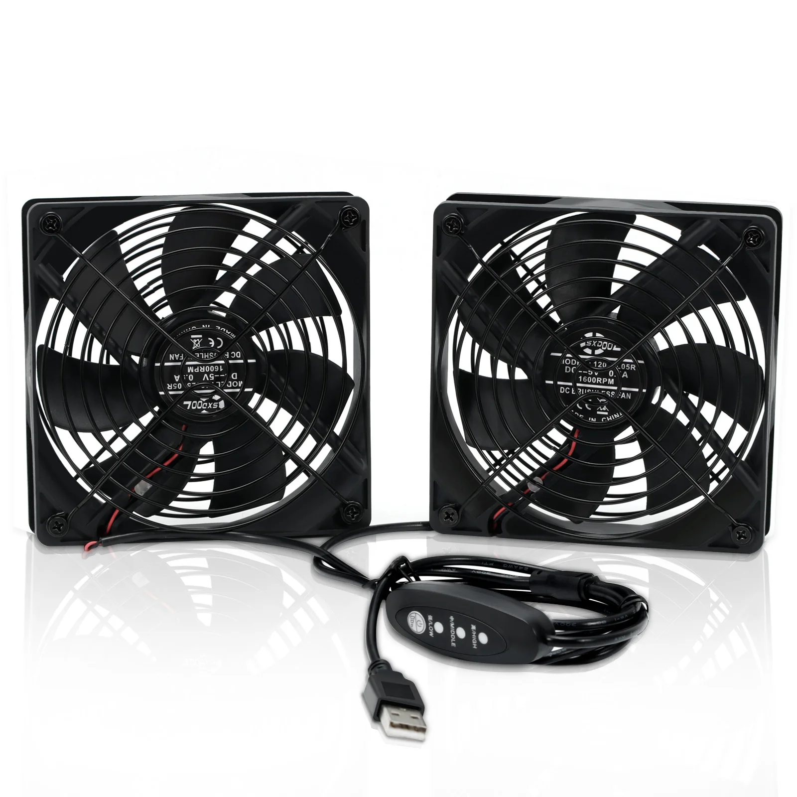 Duplo 120mm dc 5v mini ventilador de