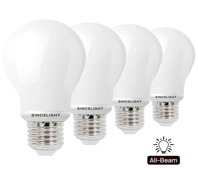 Lot de 4 ampoules classiques LED E27, 5W,8W,2700K( A60 / All Beam/  480Lumens /Non Dimmable/petite vis Edison/Golf) - AliExpress