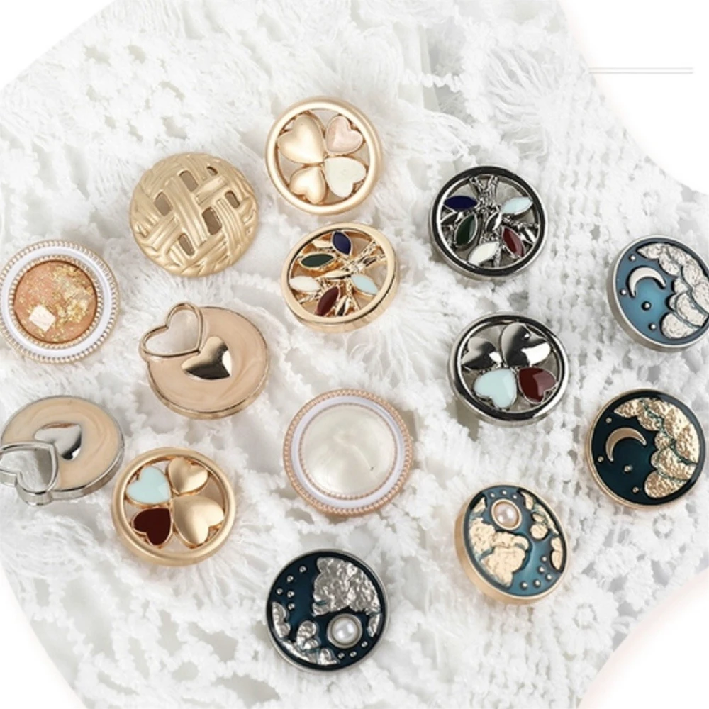 20mm Decorative Buttons for Clothing DIY Sewing Supplies Embellishments for Clothing Moon Sun Design Sewing Buttons for Clothes