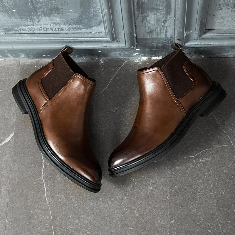 ARIARI/ г., зимние ботинки «Челси» мужская кожаная обувь мужские Ботильоны Модная брендовая осенне-зимняя мужская обувь