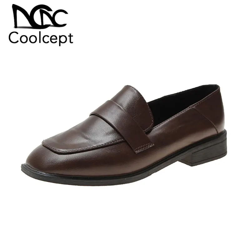 

Coolcept Women Fashion Pumps Winter Keep Warm Fur Shoes Women Square Toe Thick Heels Neutral Style Office Footwear Size 35-40