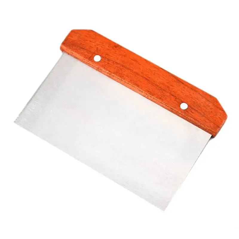  Health and Hygiene Wooden Handle Cake Scraper Stainless Steel Knife Flexible Use Pizza Pastry Kitch