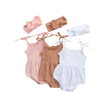 Baby Cotton Linen Jumpsuit Set 1