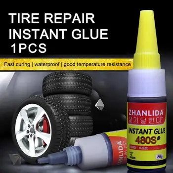 

Hot 20ml Mighty Tire Fast Repair Curing Glue Kit 300 Viscosity Rubber Cement Cold Glue For Car Bicycle Tire Inner Tube Puncture