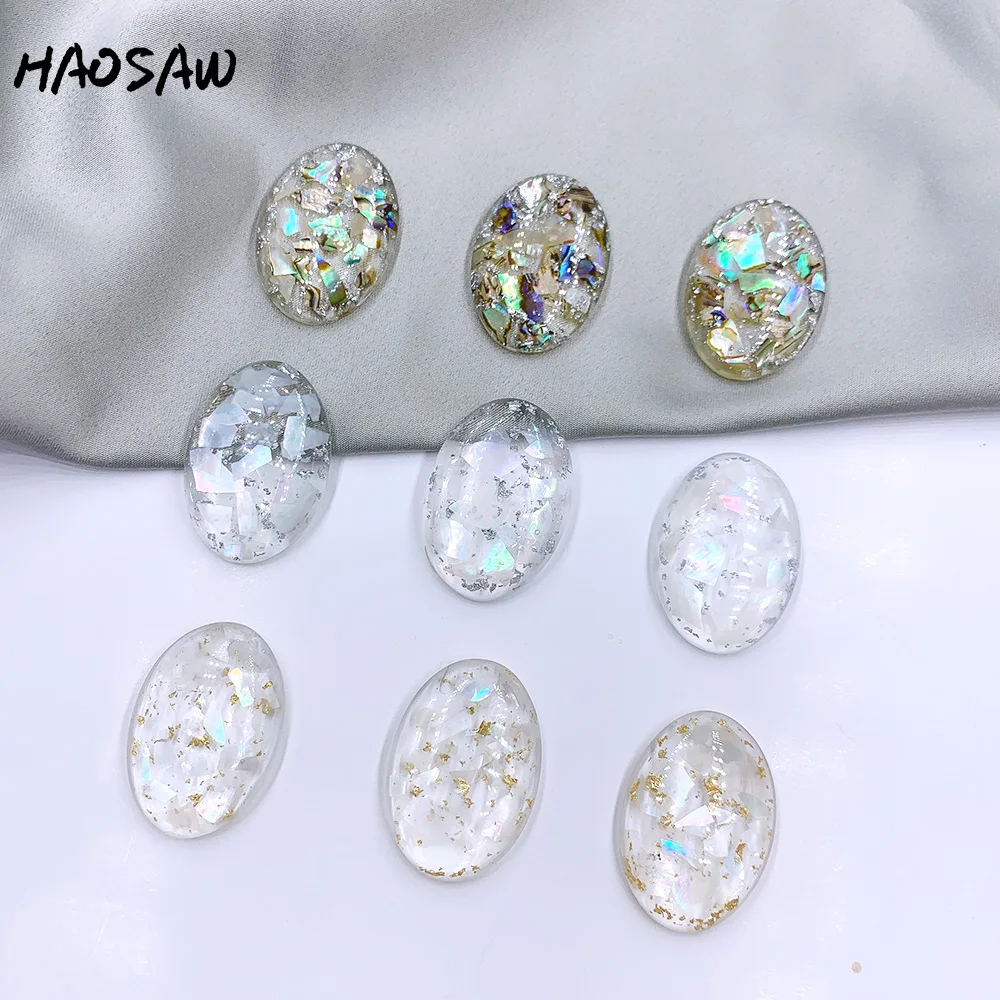 HAOSAW Choose 6 шт./лот Овальный/реальная оболочка/золотой блеск/без