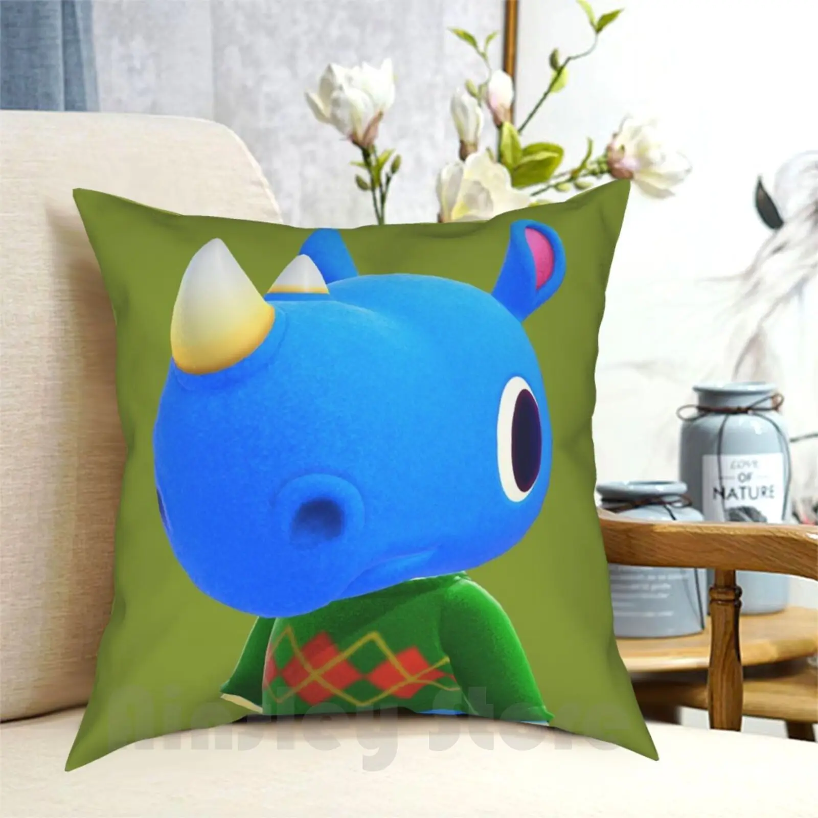 

Hornsby Pillow Case Printed Home Soft DIY Pillow cover Animal New Leaf New Horizons Acnl Acnh Animal New Leaf Animal New