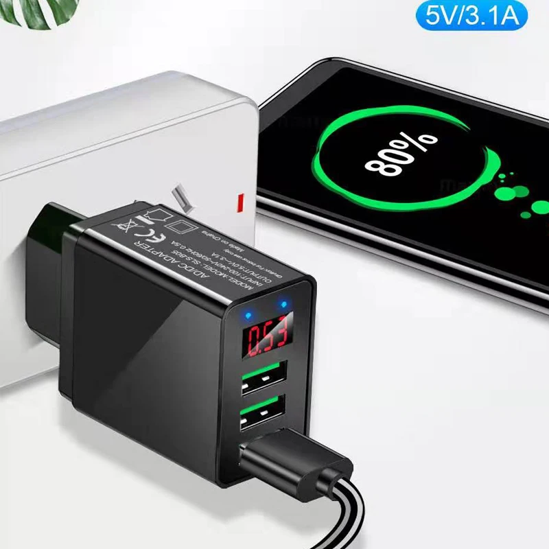 Быстрое зарядное устройство со светодиодным дисплеем USB для Huawei p30 p20 p10 p 30 20 10 pro lite