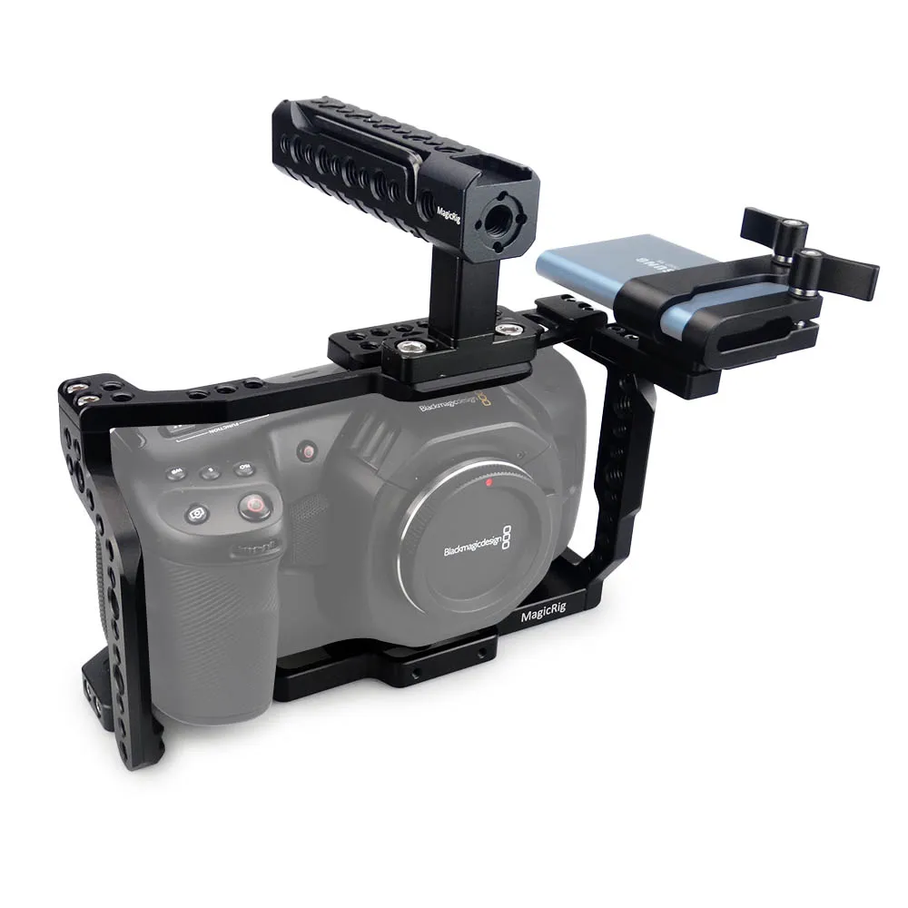 Gaiola de Câmera Braçadeira para Blackmagic Portátil com Punho da Otan + t5 Magicrig Cartão Montagem Bolso Câmera Cinema Bmpcc 4k & 6k Ssd - Image 6