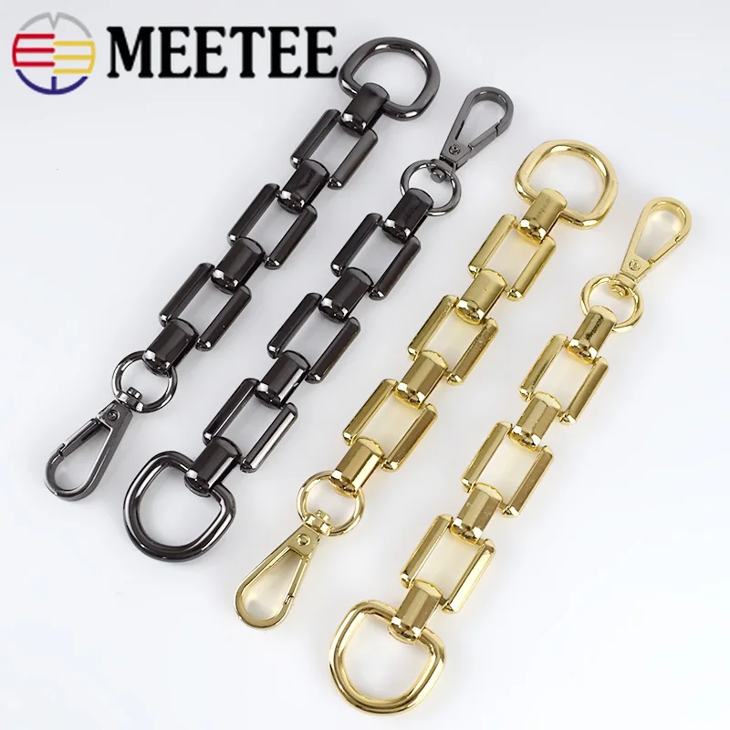 Meetee 2/5pcs 18cm Metal Chain Bag Strap Shoulder Handles D Ring Lobster Buckles DIY Luggage Hardware Leather Crafts Accessories | Дом и сад