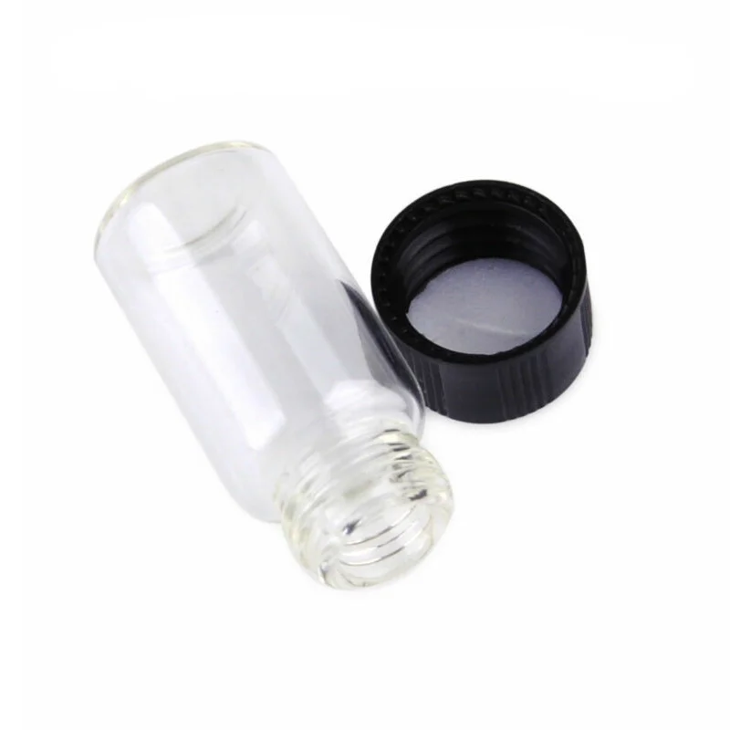 50Pcs Transparent Clear Amber Small Glass Vials Bottles brown Sample