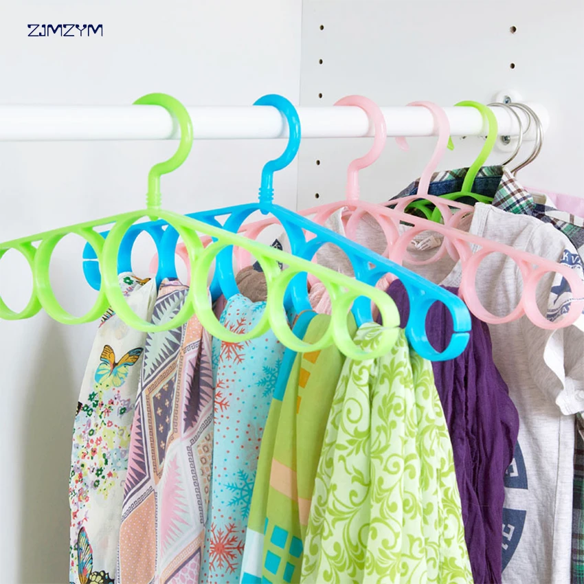 Вешалка для шарфа круг вешалки одежды 7 колец круглое отверстие галстук Одежда