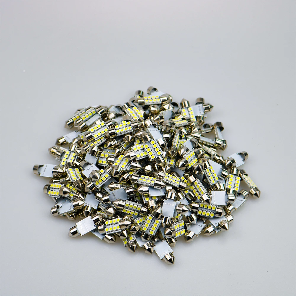 100X автомобильный светильник C5W 8LED 31 36 39 41 мм белый 3528smd 1210 фестон Купол Карта Чтение номерного знака Лампа DC12V