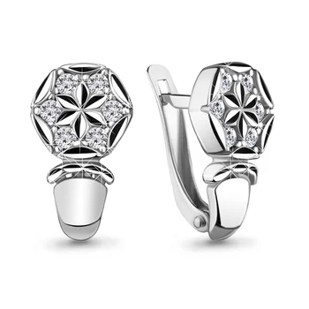 

AQUAMARINE earrings with cubic zirconia, silver 925