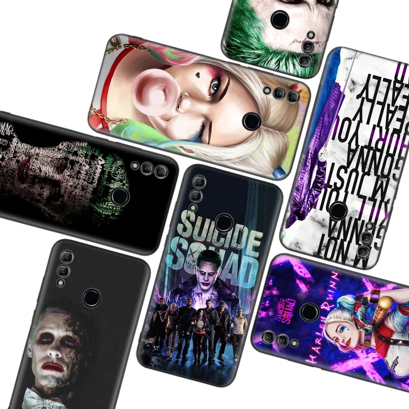 Черный чехол с рисунком Джокера и Harley Quinn для Huawei Y9 Y5 Y6 Y7 2019 Honor 10 9 Lite 9X 8X 8S 8A 7X 7A 10i 20i